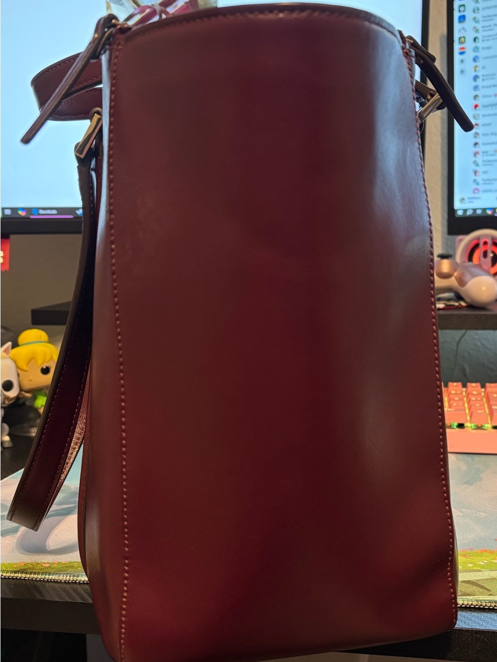 kate spade Burgundy Newport Lane Briar Tote with Gold Logo - Picture 4 of 8